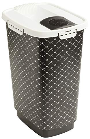 Rotho MyPet Cody Recipiente de comida para mascotas 25l con tapa, plástico alimentario (PP) sin BPA, negro, 25l (33.0 x 25.0 x 46.3 cm)