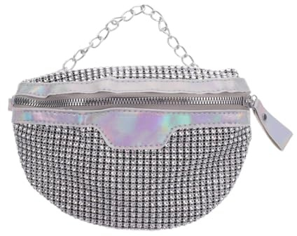 Abaodam Damen Gürteltasche Glitzer Hüfttasche Mit Breit Verstellbar Gurt Leicht Und Bequem Für Alltag Reisen Einkaufen Schule Silber