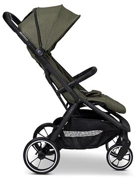 MOON ZAC moss/melange, Buggy mit Liegefunktion, bis 22kg, UV-Schutz 50+, zusammenklappbar, große Räder, Kollektion 2025
