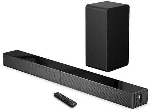 LARKSOUND Barra de sonido de 2.1 canales con subwoofer, barra de sonido de 31 pulgadas para Smart TV con HDMI, óptico, AUX, Bluetooth, USB, sistema de sonido envolvente