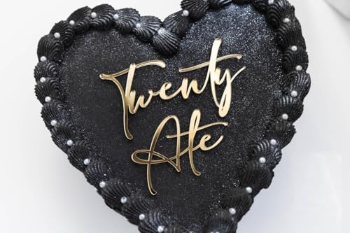 Twenty Ate Cake Topper - Golden Acrylic 28th Birthday Bling Cake Topper, 28th Happy Birthday Anniversary Party Favor Supplies, Photo Decoration Props