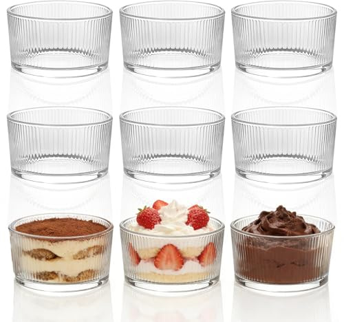 eupdd Dessertgläser: 9 Stück 200ml Kleine Dessertgläser Desert Gläser Set Glas für Tiramisu Pudding Joghurt Müsli Schichtdesserts Eis