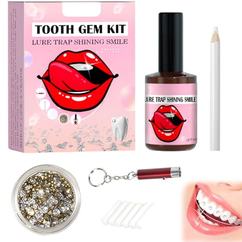 LAKVIL Kit Brillantini Per Denti Tooth Gems Kit, Set Di Gioielli Da Denti con Colla Di Gemma, Fai Da Te Gemma Dentale Fai, Brillantino Dente, per Donne E Ragazze