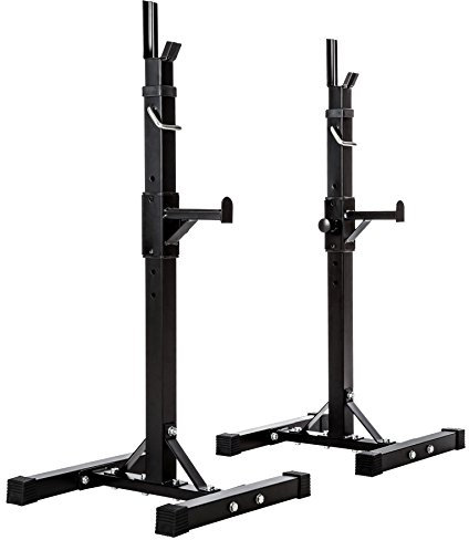 tectake® Langhantel Ablage, Hantelablage für Langhantelstange, SZ Stange, Hantelständer höhenverstellbar, Sportgeräte Zubehör für Krafttraining Zuhause, Homegym Kraftstation für Zuhause