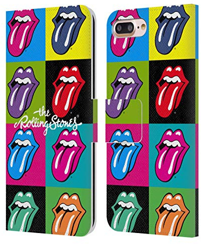 Head Case Designs Officially Licensed The Rolling Stones Pop Art 1 Licks Collection Leather Wallet Case Compatible with Apple iPhone 7 Plus/iPhone 8 Plus
