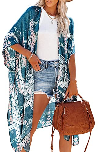Moss Rose Beach Vacation Essentials for Women Kimono Cover ups Swim Cover up Bohemian Swimsuit Wear