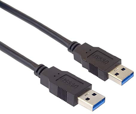 PremiumCord Câble de Connexion USB 3.0 A-A SuperSpeed ​​​​2 m, Câble de Données SuperSpeed ​​​​Jusqu'à 5 Gbit/s, Chargement, USB Type A Mâle versType A Mâle, Couleur Noir, Longueur 2 m