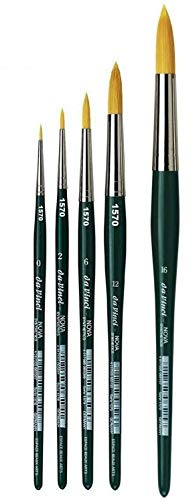 Da Vinci 1570 Serie - Aquarell-Pinsel-5er Set NOVA-Synthetik no., 0,2,6, 12. 16 Made in Germany
