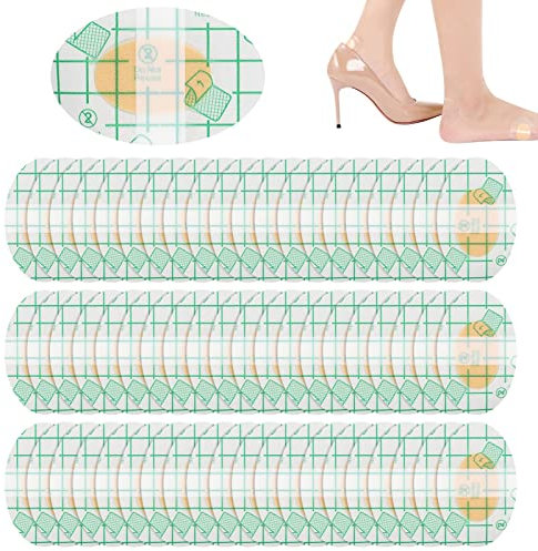 Tagaremuser 60 Stück Blasenpflaster, Blasenpflaster, Blasenpflaster Ferse, Unsichtbares Unsichtbare Wasserdichte Gel Blase Fuß für Blasen,Laufen,Wandern,Spazierengehen