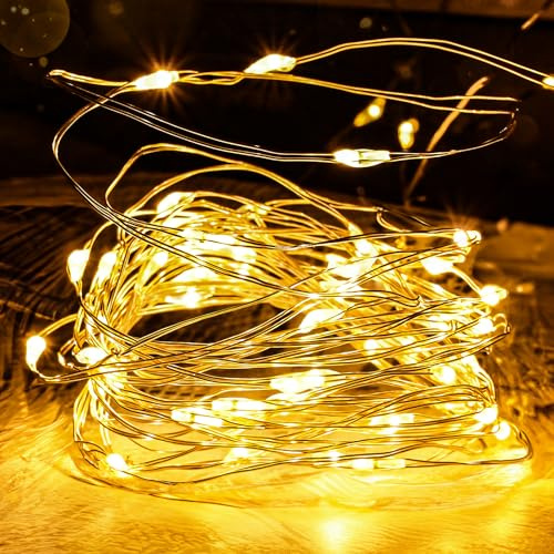 FREMON Cadena de luces LED, luces de Navidad 8 modos de iluminación, impermeable cadena luminosa para exteriores e interiores, cobre hilo lucine hada para árbol, Navidad, casa, boda, jardín (15 m)