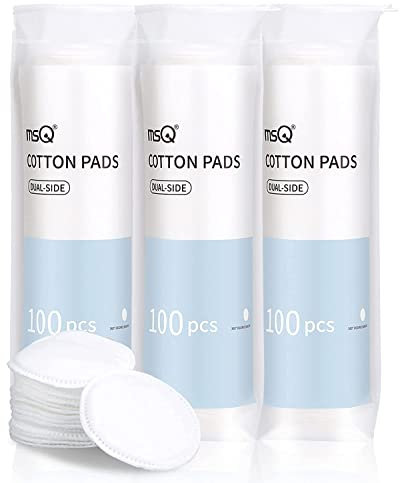 MSQ 100% Reine Wattepads 300pcs Makeup Wattepads Hypoallergen Baumwollwattepads Make up Entferner Pads zum Gesicht,Augen Sauber