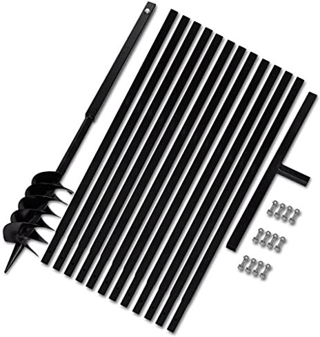 WIFESE Tarière avec poignée 120 mm Tube d'extension 13 m Foret à essence Tarière pour Perceuse de Sol Tarière à Main Foret hélicoïdal Tarière Tarière Sans Fil Fer Noir