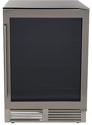 DUURA Elite Beverage Cooler Refrigerator Designer Series 126 Can Capacity with Glass Door, 22.75-Inch Wide Freestanding Installation, Adjustable Thermostat Control, 5.1-Cu.Ft., Black