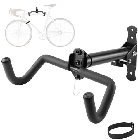 Vousile Support Mural pour Vélos, Crochet à Vélo Réglable pour Rangement dans le Garage, Crochets Ajustables pour Vélos de Montagne o Route