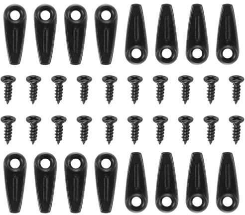 QUARKZMAN Set di 100pz Clip per Supporto Cornice con 100pz Viti, Chiusure a Pulsante Girevole Chiodi Hardware per Cornici Foto Disegno Quadri Appesi Artigianali, Nero