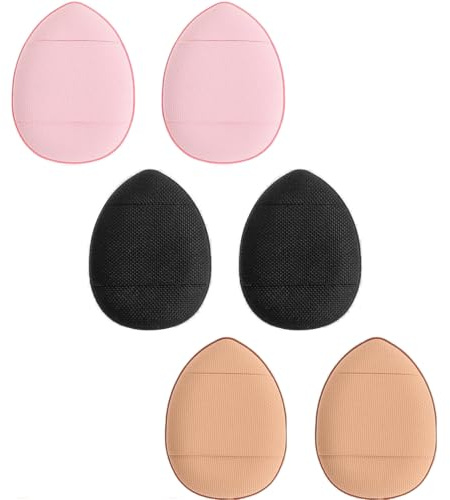 6 Pcs Mini Powder Puff, Finger Powder Puff,Soft Finger Makeup Puff Mini Makeup Sponges, Makeup Setting, Concealer, Loose Powder, Dry and Wet Beauty Makeup Tools.