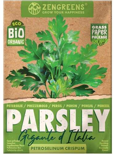 ZenGreens® – Graines de persil bio - Graines d'herbes aromatiques à cultiver facilement au jardin, sur le balcon ou en cuisine – parfaites pour débutants - Persin