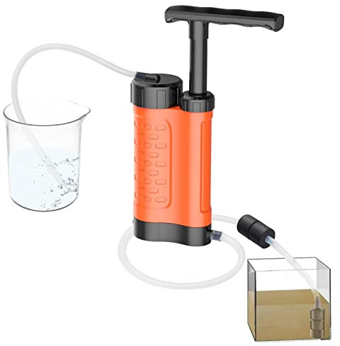 Water Filter, Portable Water Filter, Water Purification System for Survival, Lightweight Hand Pump Water Filter for Backpacking, Hiking, Camping