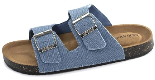 Isotoner Sandales femme à doubles brides ultra confortables, 40 EU, bleu