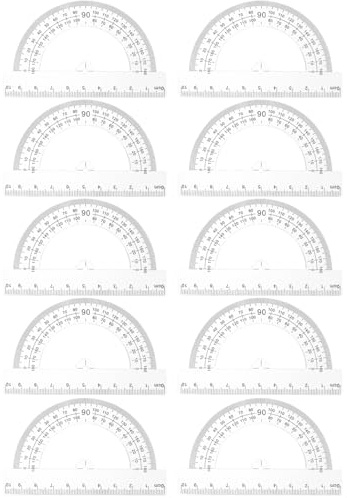 VILLCASE 10pcs Plastic Half Circle Protractor for Accurate Measurement Lightweight Transparent Geometry Tools for Students and Teachers for Drawing and Math Projects
