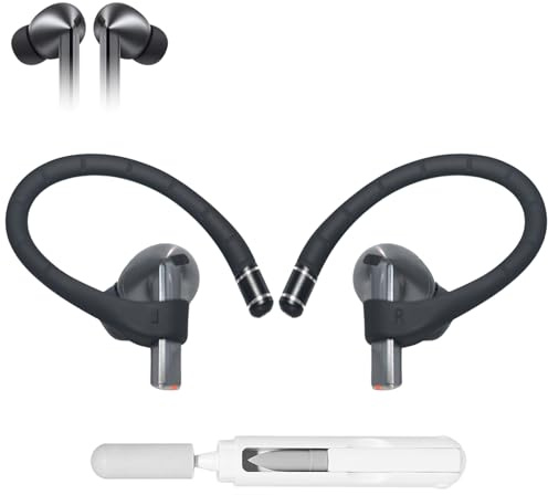 Aiivioll Memory öronkrokar för Samsung Galaxy Buds 3 Pro & Galaxy Buds 3 (med förlustsäker sladd) – integrerad minnestråd, halkfria sporttillbehör, svart