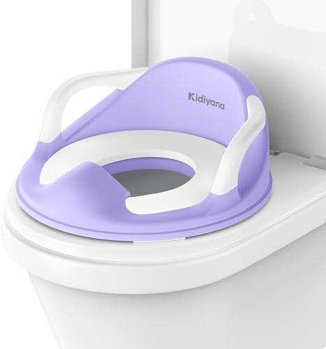 Kidiyana toalettförhöjare för barn, toalettsits för barn med mjuk, avtagbar sittdyna, halkfri och stabil toalettsitsförminskare, ergonomisk form för bekväm träning, 1–5 år