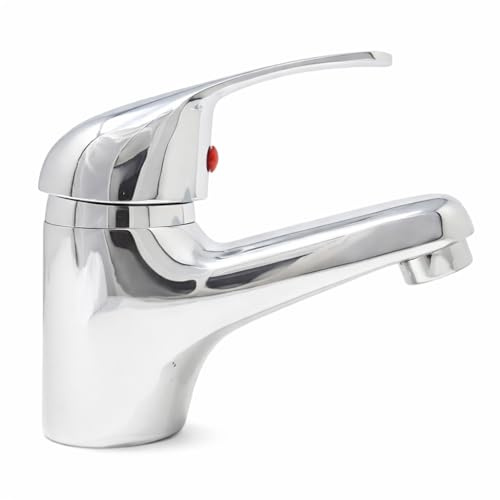 Rubinetto Miscelatore per Lavabo con Finitura Cromata Brillante | Kit Completo di Montaggio