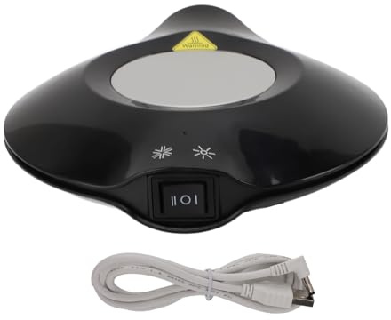 Pwshymi USB-värmare för Kaffekoppar, 5V-9V 2A 10W-18W Dubbel Användningsautomatik Avstängning Bärbar Varm Dryckesvärmare med USB-gränssnitt för Kaffemjölk Te