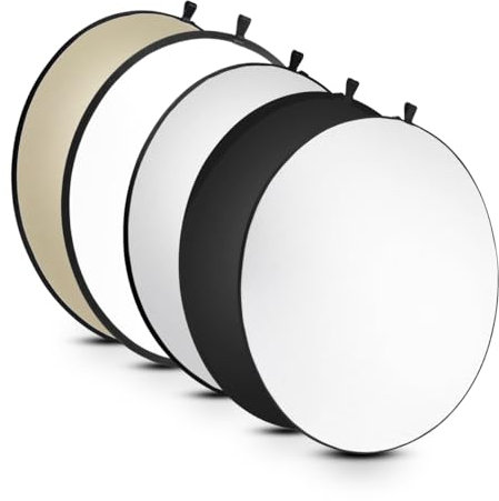 Walimex 5in1 Faltreflektor Set 107 cm (inkl. Transporttasche) wavy gold/silber/weiß/schwarz/transparent