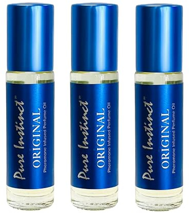 Pure Instinct Roll-On (3-Pack) - The Original Pheromone Infused Essential Oil Perfume Cologne - Unisex for Men and Women - TSA Ready