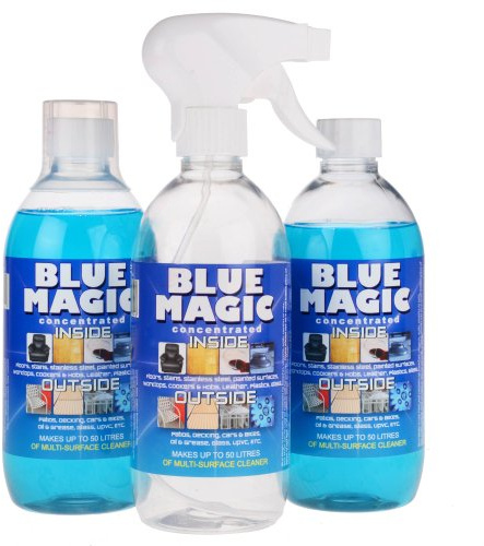Blue Magic Cleaning Solution, 2 X 500Ml Bottles, With Mixer Bottle, Spray Nozzle