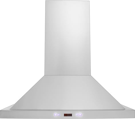 PROLINE 24-Inch Island Range Hood, Ducted, 600 CFM, Stainless Steel, LED Lights, ULTRA-QUIET Blower Motor, 6 Speed, 3-Year Warranty, Dishwasher-Safe Filters, PLFI 520.24, Kitchen Hood