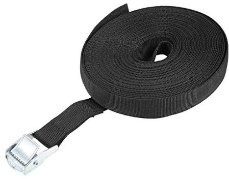 sourcing map Tie Down Strap Cam Buckle Lashing Strap 1 x 33Ft 176lb 80Kg Load Polypropylene for Moving Securing Cargo, Black
