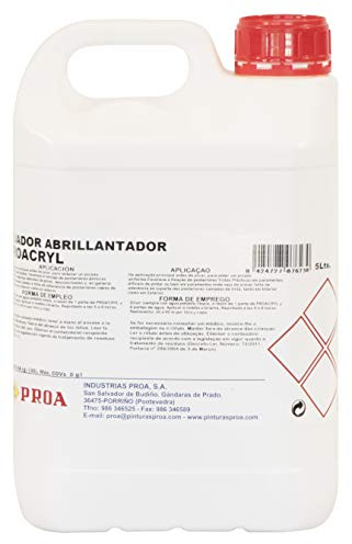 FIJADOR ABRILLANTADOR ACRILICO PROACRYL. Incoloro. 5 L. Imprimación fijador al agua para pinturas plásticas. Dilución 6 de agua a 1 de producto.