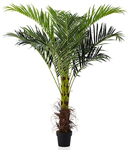 INMOZATA Artificial Areca Palm Tree Tropcial Plant Decorative Fake Plants in Pot for Indoor Outdoor Garden (Height: 180cm)