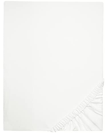 ZOLLNER Spannbettlaken aus 95% Baumwolle, 5% Elastan, ca. 100x200 cm, weiß