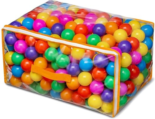 Vanland Ball Pit Balls for Baby and Toddler Phthalate Free BPA Free Crush Proof Plastic - Multicolored Pit Balls in Reusable Play Toys for Kids with Storage Bag