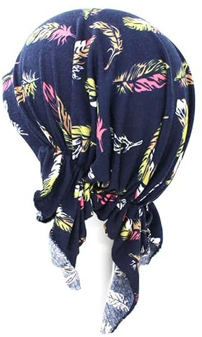 Mössa för cellgiftsbehandling för kvinnor, scarf, mjuk turban, keps, blommig huvudsjal, bomullstyg, huvudbonad, alopeci-bandana, huvudskydd, Brunt blad, en storlek
