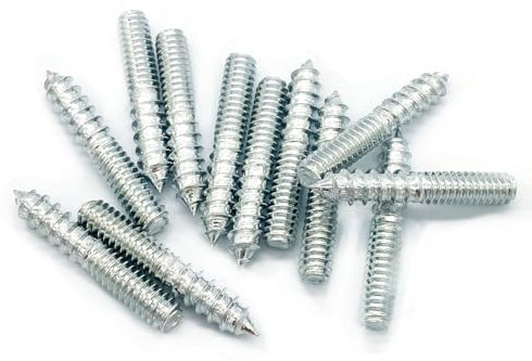 Yoliko 12 Pack 1/4-20 x 1-1/2 Inch Silver Hanger Bolts, Double Headed, Carbon Steel, 4.8 Grade, 37mm Length