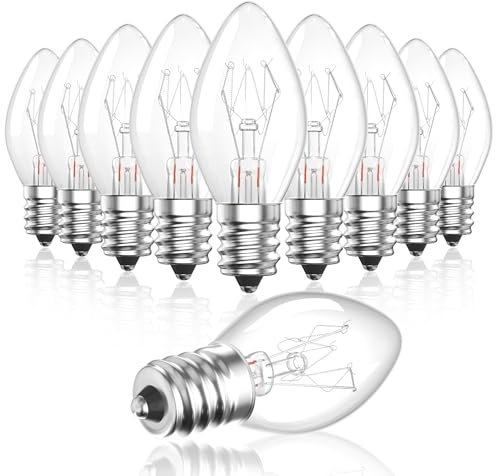 Bonlux Pack of 10 Leuchtmittel E14 Kerze 7 W Glühbirne E 14 LED Warmweiss Dimmbar LED E14, Hitzebeständig bis 300 Grad C7 Glühbirnen für Mikrowelle, Kühlschrank, Nachtlicht, Dunstabzugshaube