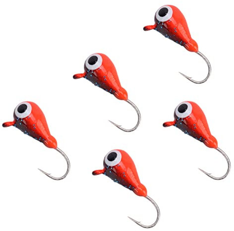 Eisangel-Köder-Set, 5-teilig, Set mit Vorlagen Eisangeln, Angelhaken im Winter, Köder Eisangeln im Freien, 4 mm