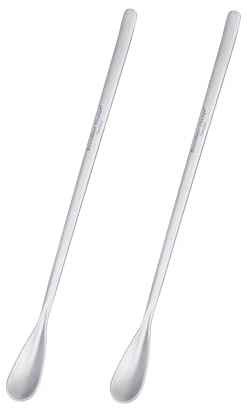 Boundless Voyage Cucharas de café de titanio con mango largo, agitadores de café, cucharas de té pequeñas, mini cucharas de espresso, accesorios de barra de café (34T-pequeño-2 piezas)