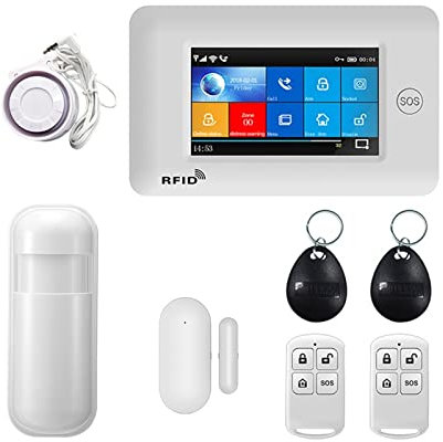 Système de sécurité Domestique, Vie Intelligente de système d'alarme de sécurité à la Maison de cambrioleur sans Fil de TUYA avec l'IP Carema Compatible(B)