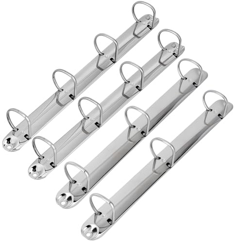 WEBEEDY 4-Pack Metal Binder Mechanism Replacement Kit for Planners, 30mm 3-Ring & 4-Ring Replacement Clips D Rings Loose Leaf Binding Spines for Organizers Planners Notebook Accessories (Silver)