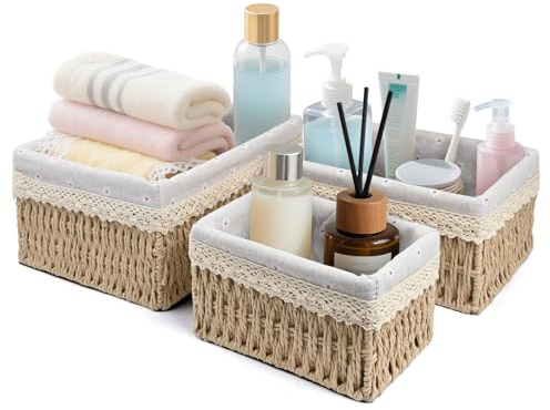 Cesta de almacenamiento, cesta de juguetes para almacenamiento, baño, cestita trenzada, cambiador, organizador, cestitas para habitación infantil, cajas, cesta, cesta pequeña, juego de 3 de material