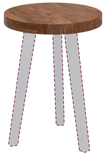 vidaXL Tischplatte Hellbraun Ø 40 x 4 cm Massivholz Eiche, Moderner runder Eichen-Tischplatte, wendbares Design, stylische Essfläche, praktisches Möbel für Wohnzimmer