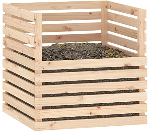 Composteur en Bois, Composteur de Jardin Bac à Compost 80x80x78 cm Bois Massif de pin