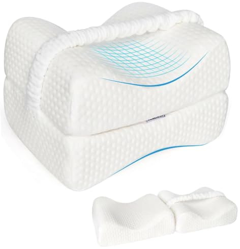 FUUHOMDY Cojín para rodillas para dormir de lado 2 en 1, almohada ortopédica para las piernas para elevar, cojín para piernas y rodillas – Eje ergonómico