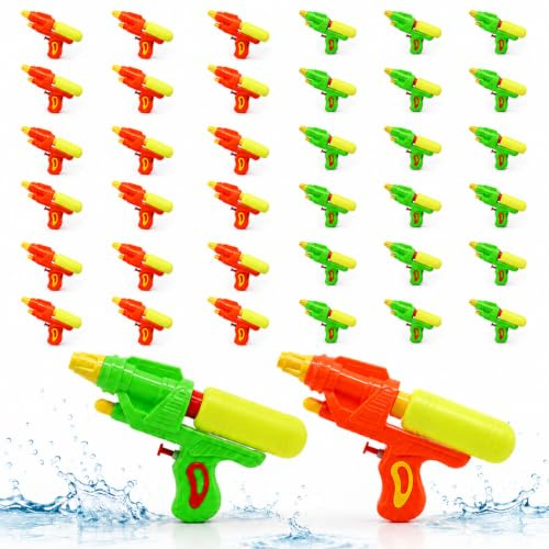 AMATOYS Pack de 36 Mini Pistolas De Agua para Niños - Juguete Divertido De Verano - Ideal para Playa, Piscina Y Jardín - Fáciles De Usar - Cumpleaños