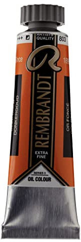 Rembrandt Couleurs à l'huile Tube 15 ml - Or foncé 803 - Consistance beurrée extra-fine - Grande résistance à la lumière - Qualité artiste